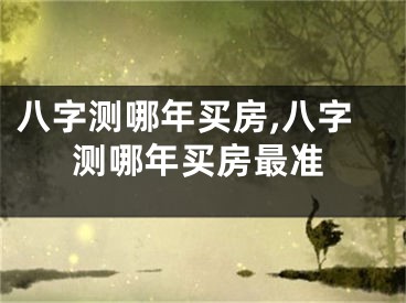 八字测哪年买房,八字测哪年买房最准