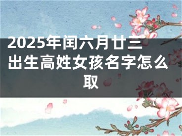 2025年闰六月廿三出生高姓女孩名字怎么取