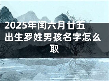 2025年闰六月廿五出生罗姓男孩名字怎么取