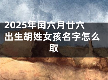 2025年闰六月廿六出生胡姓女孩名字怎么取
