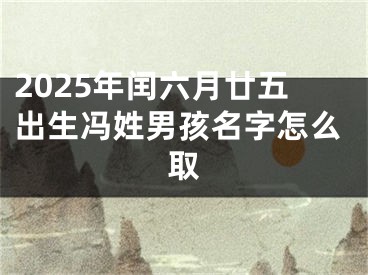 2025年闰六月廿五出生冯姓男孩名字怎么取
