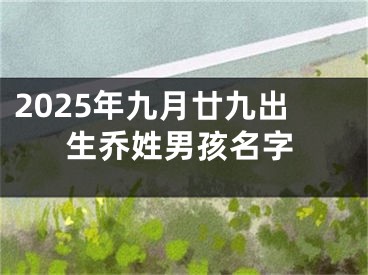 2025年九月廿九出生乔姓男孩名字