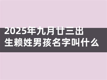 2025年九月廿三出生赖姓男孩名字叫什么