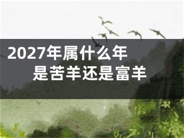 2027年属什么年 是苦羊还是富羊