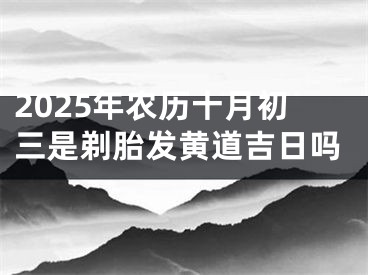 2025年农历十月初三是剃胎发黄道吉日吗