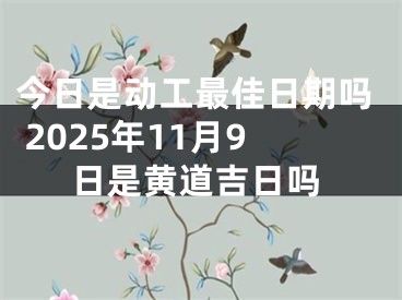 今日是动工最佳日期吗 2025年11月9日是黄道吉日吗