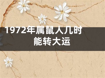 1972年属鼠人几时能转大运