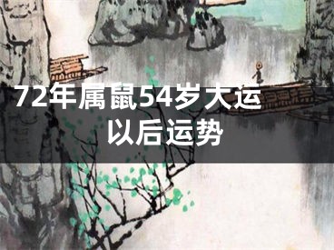 72年属鼠54岁大运以后运势