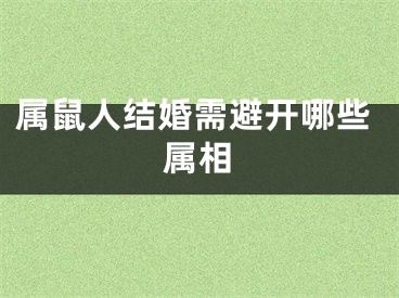 属鼠人结婚需避开哪些属相