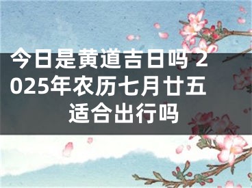 今日是黄道吉日吗 2025年农历七月廿五适合出行吗