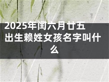 2025年闰六月廿五出生赖姓女孩名字叫什么
