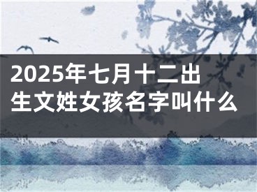 2025年七月十二出生文姓女孩名字叫什么