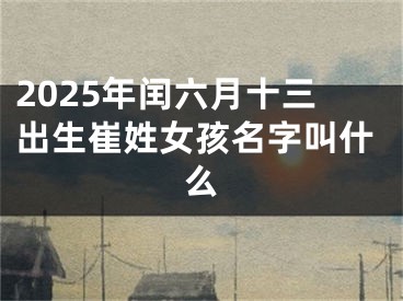 2025年闰六月十三出生崔姓女孩名字叫什么