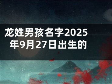 龙姓男孩名字2025年9月27日出生的