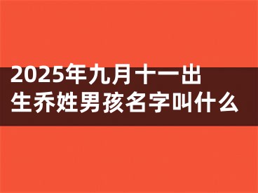 2025年九月十一出生乔姓男孩名字叫什么