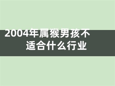 2004年属猴男孩不适合什么行业