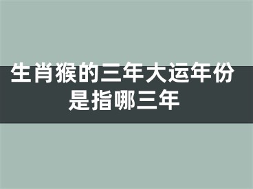 生肖猴的三年大运年份是指哪三年