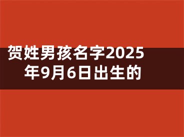 贺姓男孩名字2025年9月6日出生的