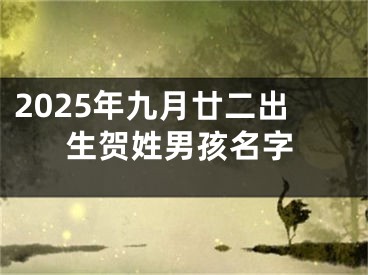 2025年九月廿二出生贺姓男孩名字