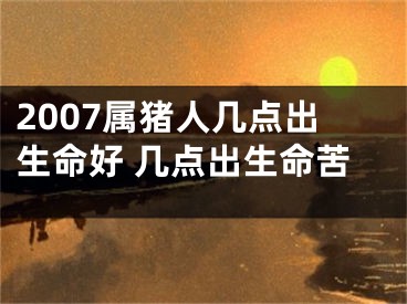 2007属猪人几点出生命好 几点出生命苦