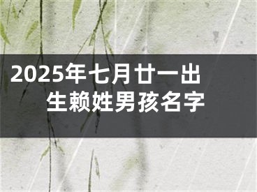 2025年七月廿一出生赖姓男孩名字