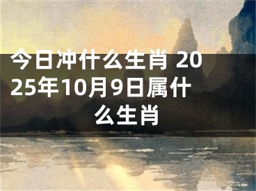 今日冲什么生肖 2025年10月9日属什么生肖