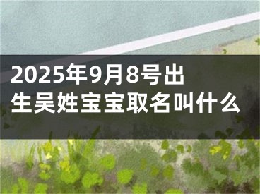2025年9月8号出生吴姓宝宝取名叫什么