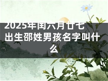 2025年闰六月廿七出生邵姓男孩名字叫什么