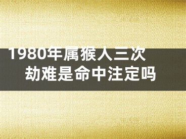 1980年属猴人三次劫难是命中注定吗