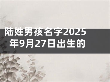 陆姓男孩名字2025年9月27日出生的