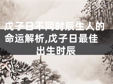 戊子日不同时辰生人的命运解析,戊子日最佳出生时辰