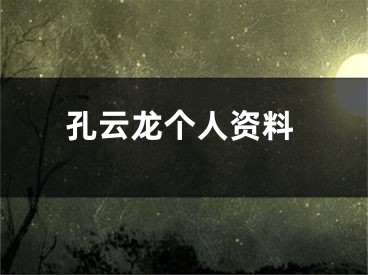 孔云龙个人资料