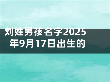 刘姓男孩名字2025年9月17日出生的
