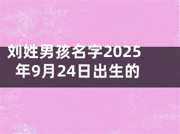 刘姓男孩名字2025年9月24日出生的