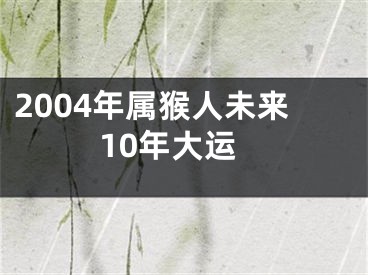 2004年属猴人未来10年大运