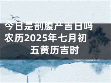 今日是剖腹产吉日吗 农历2025年七月初五黄历吉时