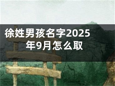 徐姓男孩名字2025年9月怎么取