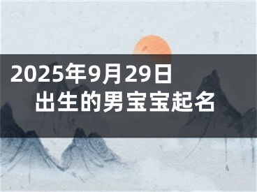 2025年9月29日出生的男宝宝起名