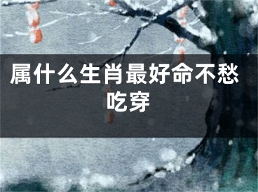 属什么生肖最好命不愁吃穿