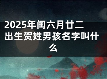 2025年闰六月廿二出生贺姓男孩名字叫什么