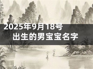 2025年9月18号出生的男宝宝名字