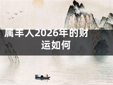 属羊人2026年的财运如何