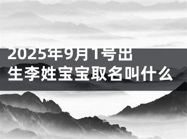 2025年9月1号出生李姓宝宝取名叫什么