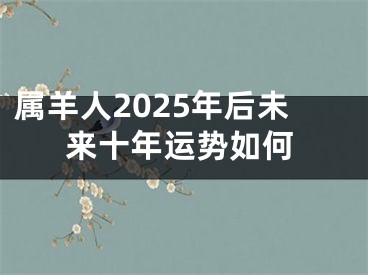 属羊人2025年后未来十年运势如何