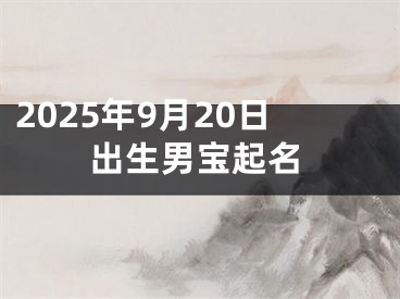2025年9月20日出生男宝起名