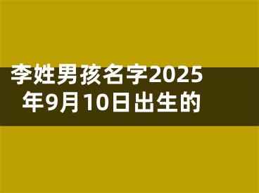 李姓男孩名字2025年9月10日出生的