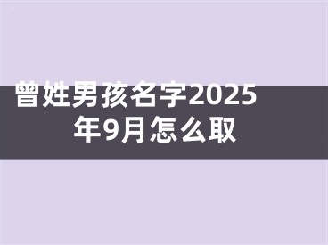 曾姓男孩名字2025年9月怎么取
