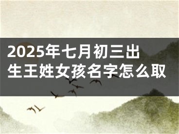 2025年七月初三出生王姓女孩名字怎么取