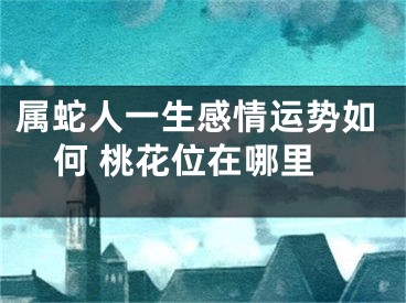 属蛇人一生感情运势如何 桃花位在哪里