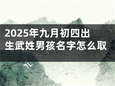 2025年九月初四出生武姓男孩名字怎么取